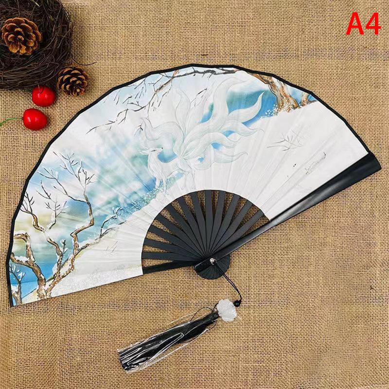 Ventilator pliabil în stil chinezesc, evantai de cârpă de dans clasic, din plastic, de epocă, cu imprimare cu dragon, evantai de mână, recuzită foto, cosplay