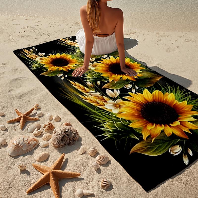 Butterfly And Sunflowers Beach Towel, Super Soft Microfiber, Gift for Her/Him, Birthday, for Pool, Beach, Travel, Home Decor Fan gifts