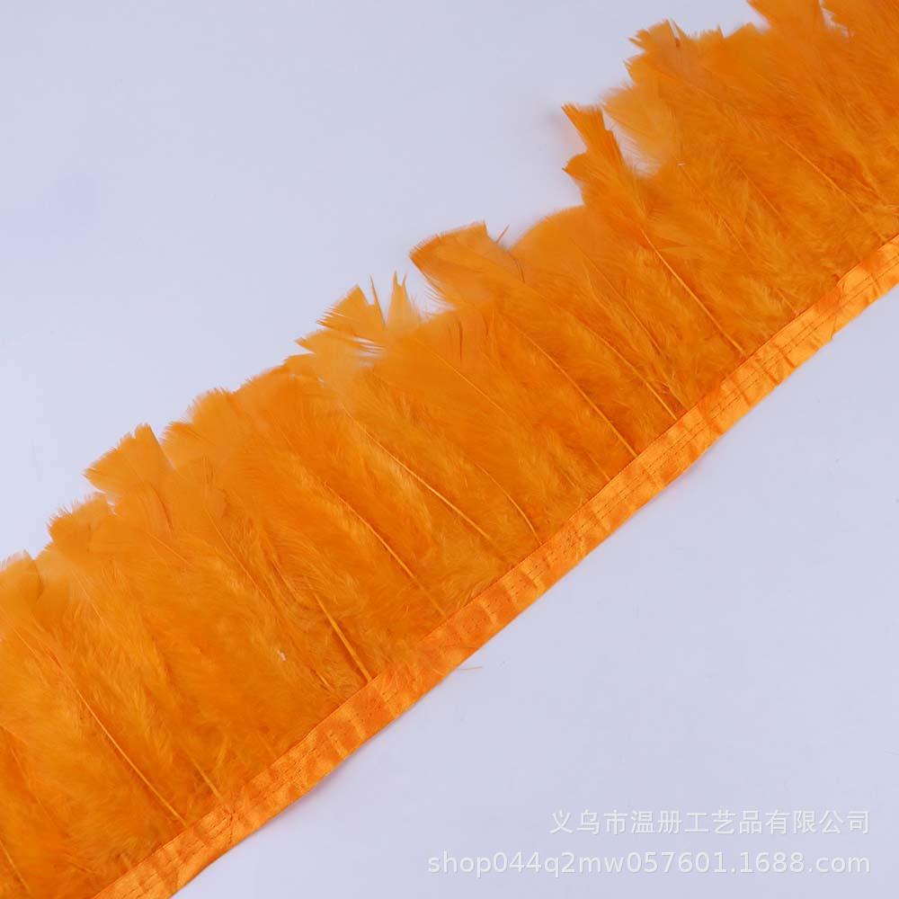 Feather 10-15Cm Large Flat Cloth Edge Stage Clothing Material Turkey Feather Cloth Belt Car Doll Diy Decoration