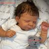 BZDOLL 48cm 19inch Reborn Baby Vinyl Asleep Black Skin Doll Soft Touch Cloth Body Newborn Bebe Girl Toy for Kids Gift Lifelike