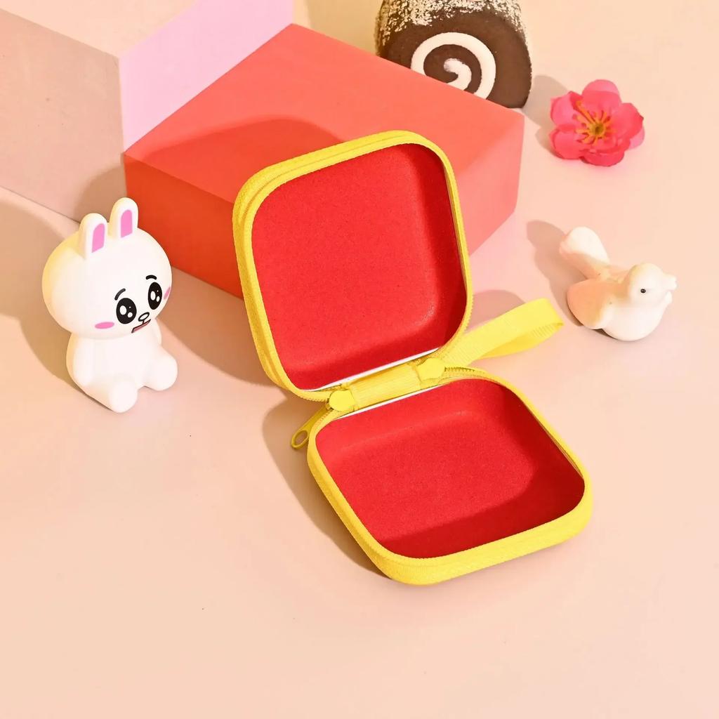 Cute Cartoon Fruit Square Tinplate Coin Purse Mini Portable Zipper Headphone Bag Data Cable Storage Box Prints Small Wallet Gift