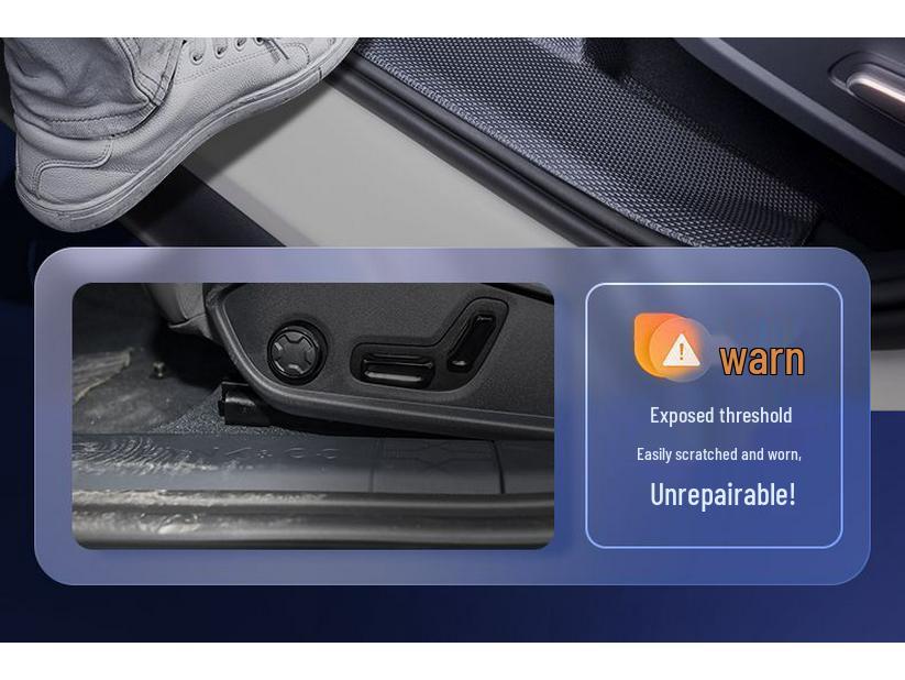 TPE Surround Titanium 7 Car Floor Mats with Leopard Print Door Sill - 2025 Edition