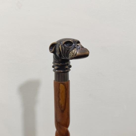 

Brass Dog Handle Cane walking Stick Cast Decorative Fence Tip Toppers Cane 91.44 cm Gift for Him, Her, Father, Mother, Grandmother, Grandfather