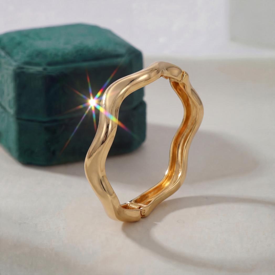 Роскошный открытый браслет-манжета из цинкового сплава с гальваническим покрытием