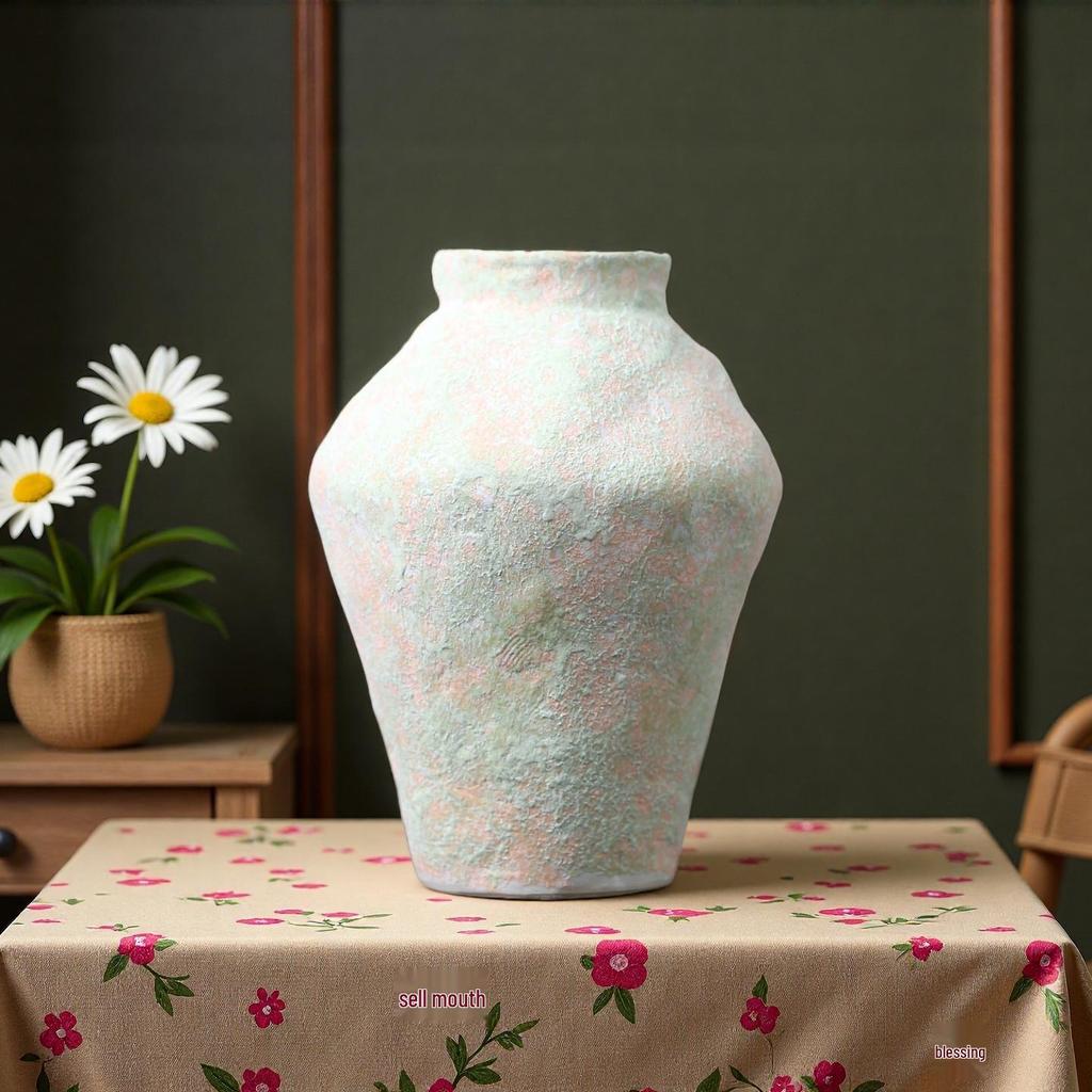 Großkalibrige Retro-Keramikvase für luxuriöse Wohnzimmerdekoration