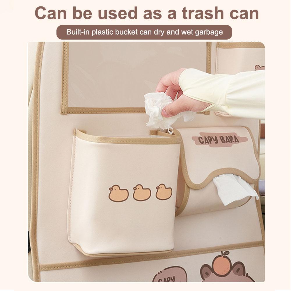Anti-dirty Mat On The Car Seat Back Storage Bags Rear Seat Cup Holder Tissue Can Trash Bin Universal Interior Pad Auto Organizer