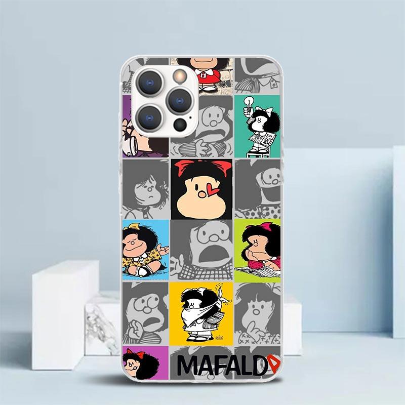 Cartoon Cute Mafalda Phone Case For IPhone 16 17 Air 16E 15 14 Plus 13 Mini 12 11 Pro Max 7 8 + SE 2020 Soft TPU Back Cover 16 1