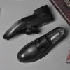 Fashion Men's Solid -Color Casual Loafers For Autumn And Winter Comfortable Soft -Soled Business Office Shoe And Metal Buckle Lazy Shoes