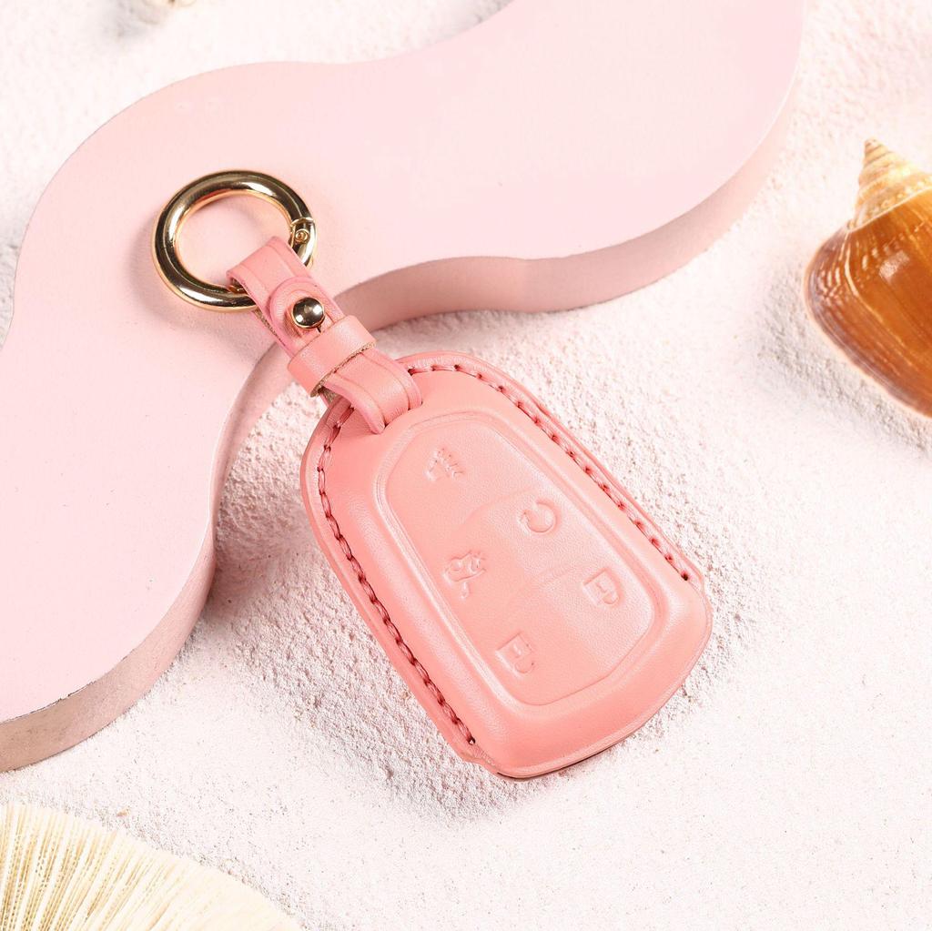 Cadillac Leather Key Cover for XT5 XT4 XT6 ATSL CT6 - Premium Car Key Shell