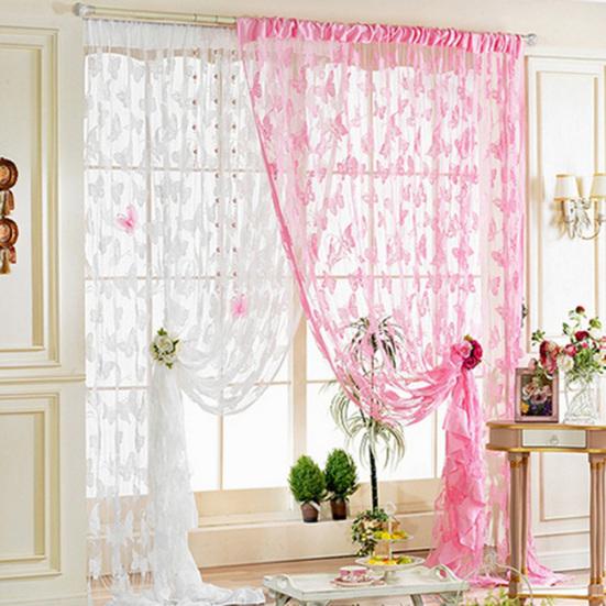 Door Window Butterfly Pattern String Curtain Home Room Modern Divider Drape
