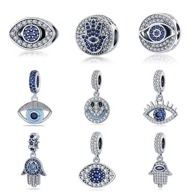 S925 Silver Devil's Eye Series DIY Jewelry Accessories Pendant Beads