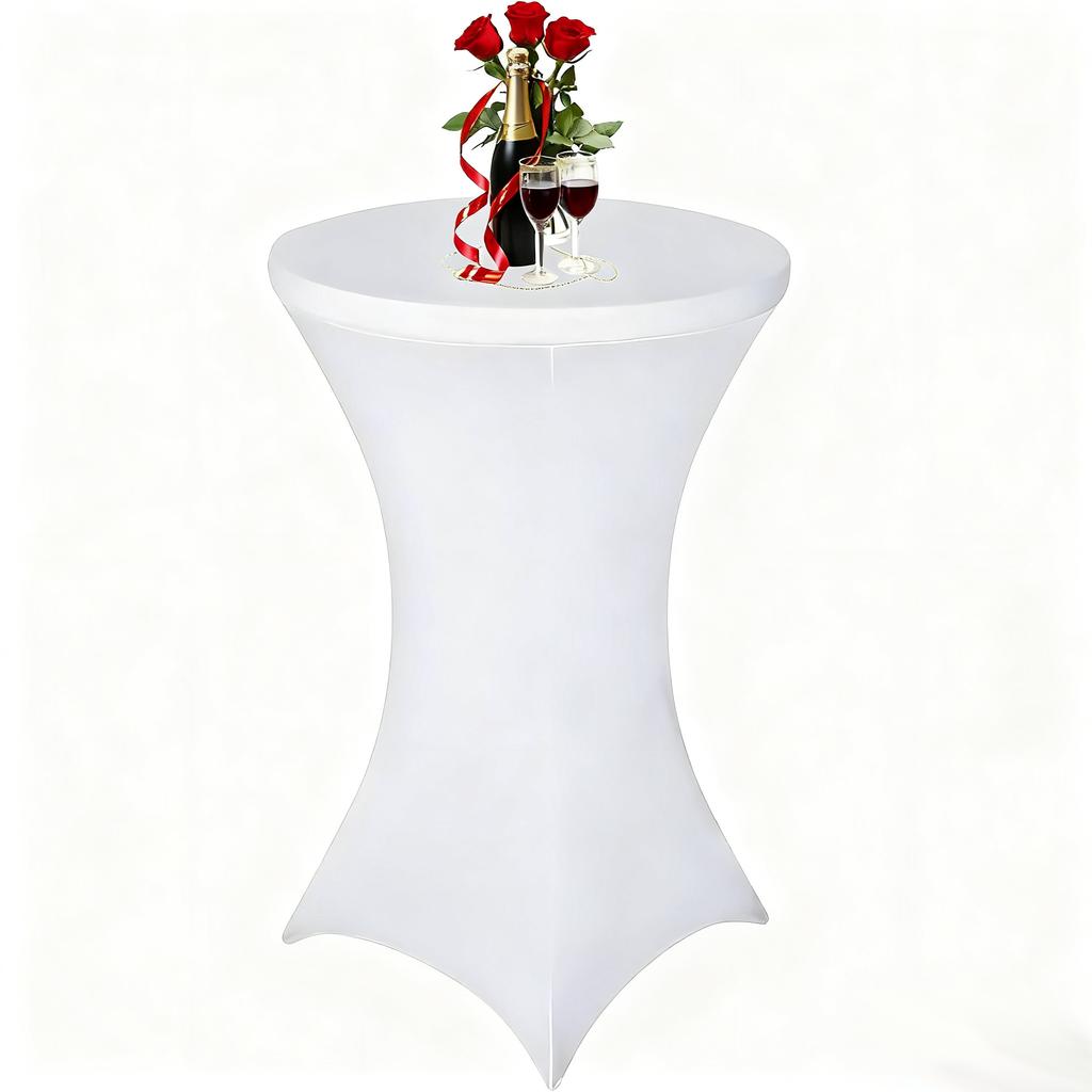 Stretch Round Tablecloth Spandex Cocktail Table Cover Elastic Decoration For Bar Hotel Wedding Party