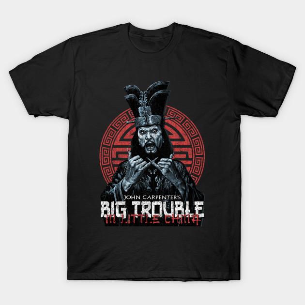 

Men Black Print T-shirt Big Trouble In Little China - Distressed No-Cut Transfer Paper Print Cotton Tshirt S чорний