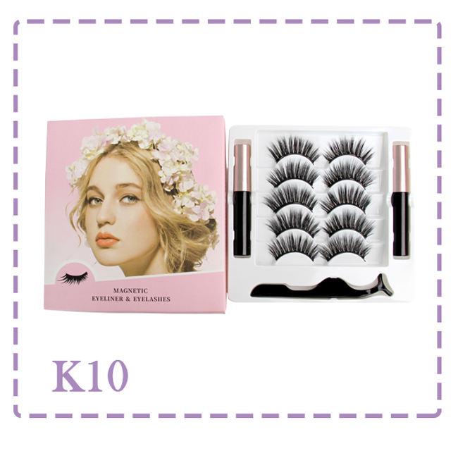 Private Label Magnetic Silk Eyelashes Custom Eyelash Magnetic Box 3D Mink Magnetic Eye Lashes Magnetic Eyeliner Set