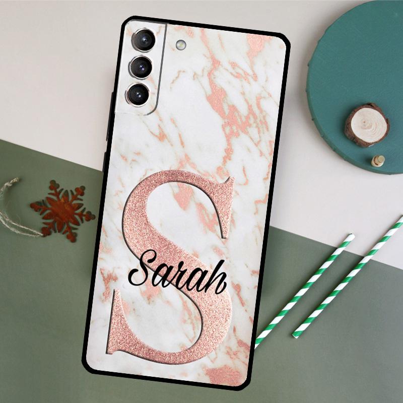

PERSONALISED INITIALS MARBLE Case For Samsung Galaxy S23 Ultra S8 S9 S10 S22 Plus Note 10 20 Ultra S20 FE S21 FE Cover Galaxy S20