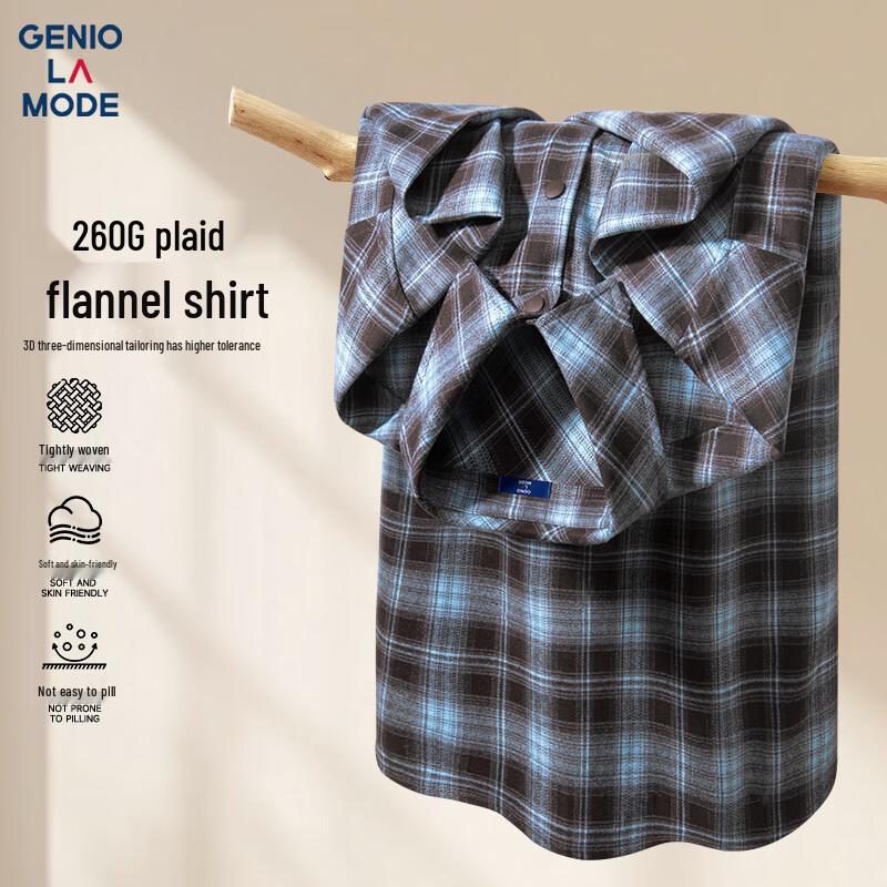 

GENIOLAMODE Men s Plaid Flannel Long-Sleeve Shirt XL