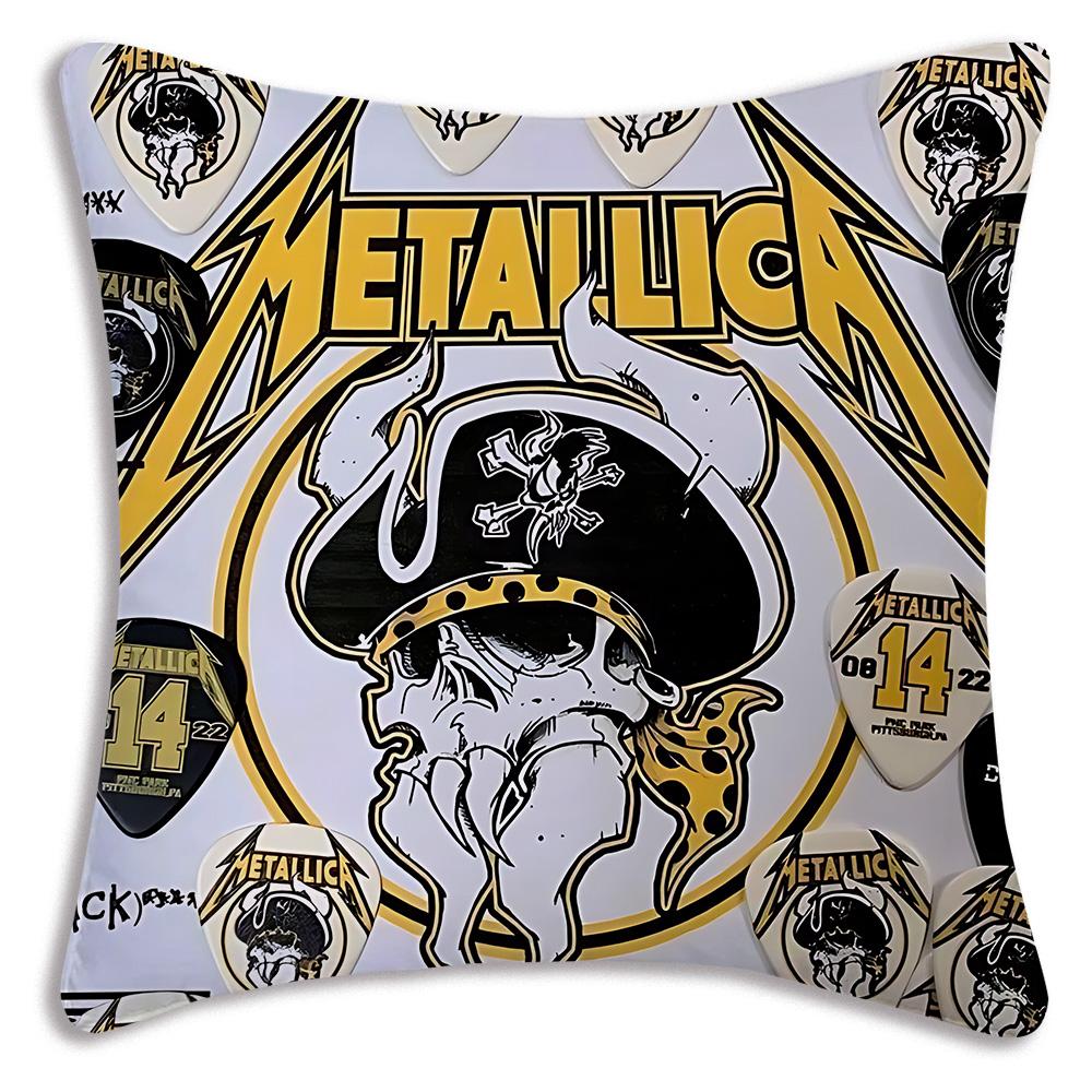 Anime Band M-METALLICAs Pillow Covers Cartoon Sofa Decorative Home Double-sided Printing Short Plush Cute Cushion Cover