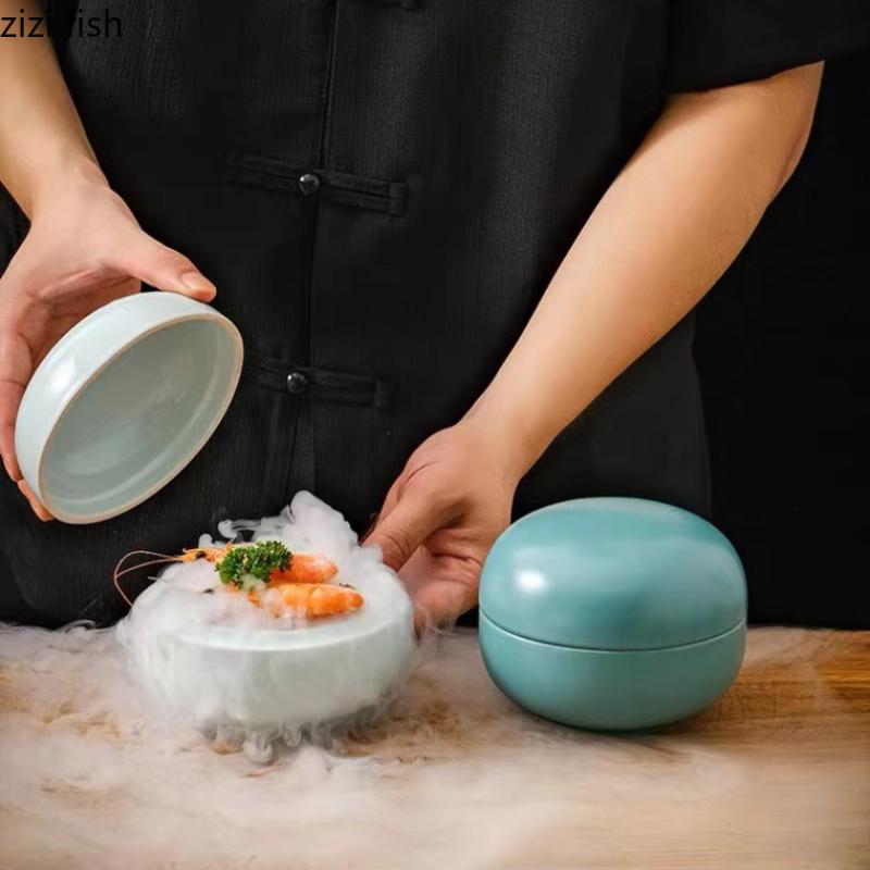 Ceramic Stew Pot with Cover Dessert Bowl Restaurant Tableware Dining Plate Sasebo Bowl Soup Bowls Dim Sum Dish Snack Bowls Tray