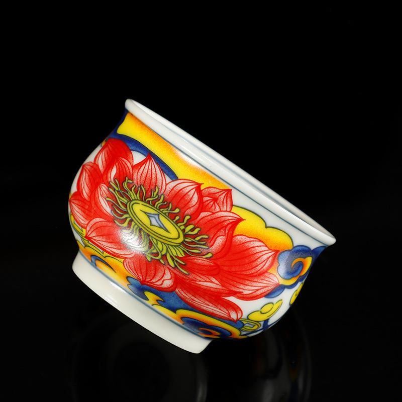 Čína estetická keramika porcelán neobvyklé šálky krásné ručně vyráběné pro kung fu Květinový tieguanyin oolong čaj