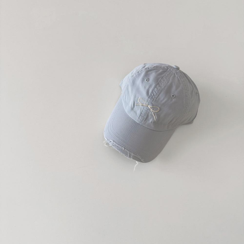 Sweet Children Baseball Cap INS Simplicity Korean Fashion Cute Embroidery Bow Peak Cap for Kids Travel Outdoor Sunshade Hat