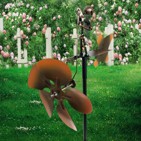 Moară de vânt metalică cu acționare manuală, chitarist, figurină Steampunk, decor de artă pentru curte, grădină și terasă
