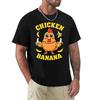 Funny Chicken Banana Print T Shirt Internet Meme Cartoon Chicken Banana with Music Note Short Sleeve Tee Shirts Clothing