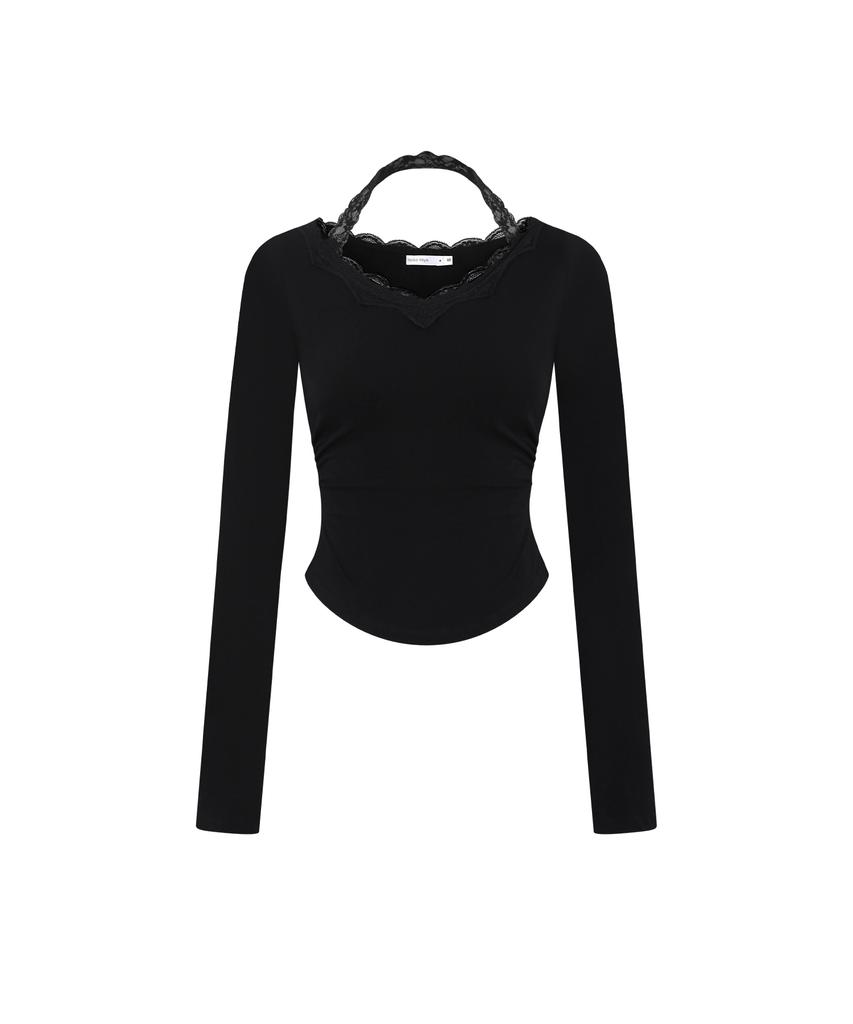REISE MIYA Lily Halterneck Lace Long Sleeve [Black]