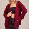Women's Fashion Casual Fashion Contrasting Color Knitted Cardigan V-neck Long Sleeved Jacket