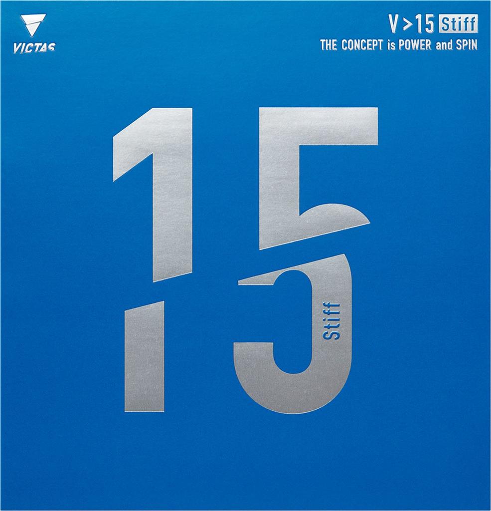 Victas Table Tennis Rubber Inverted High Energy 020521 V>15 Stiff, Soft, Tension, Offensive, Black, 2.0,