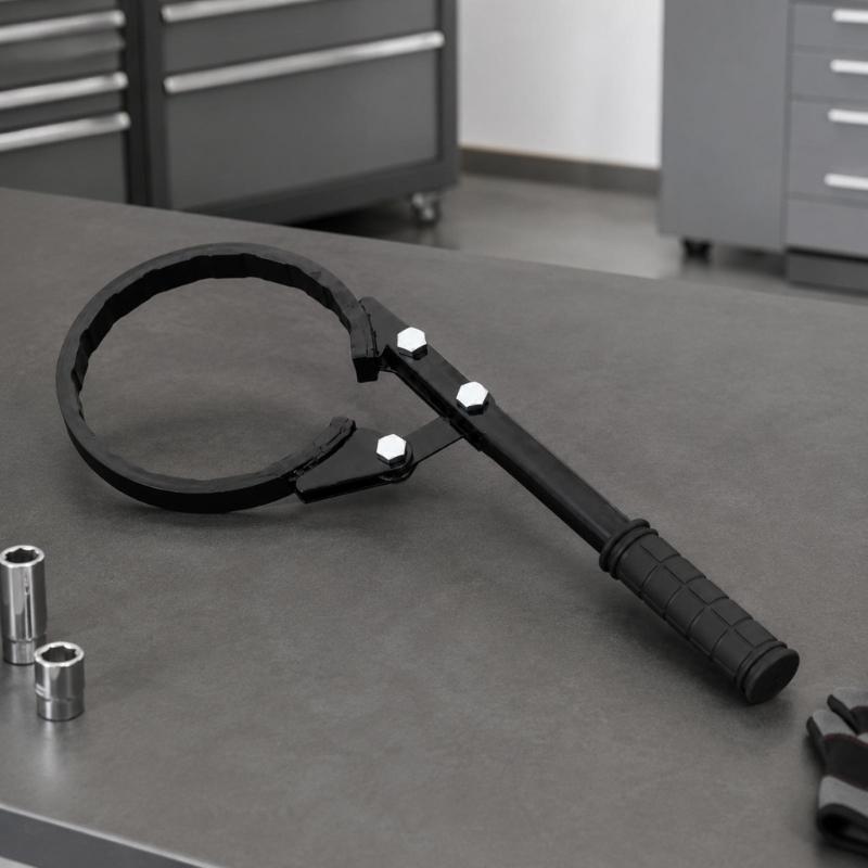 Air Dryer Canister Removal Tool Steel Truck Maintenance Wrench with Textured Long Handle for 130-145mm Filter Replacement