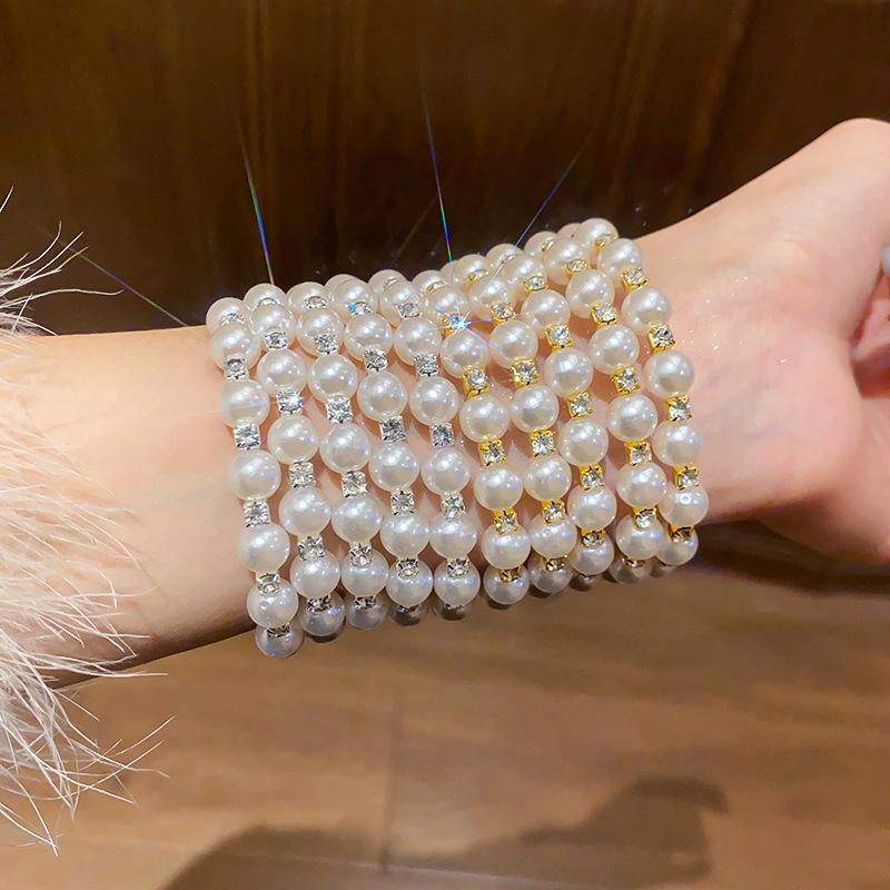 European-American Vintage Pearl & Diamond Open Bangle: Luxurious, Versatile Court-Style Bracelet