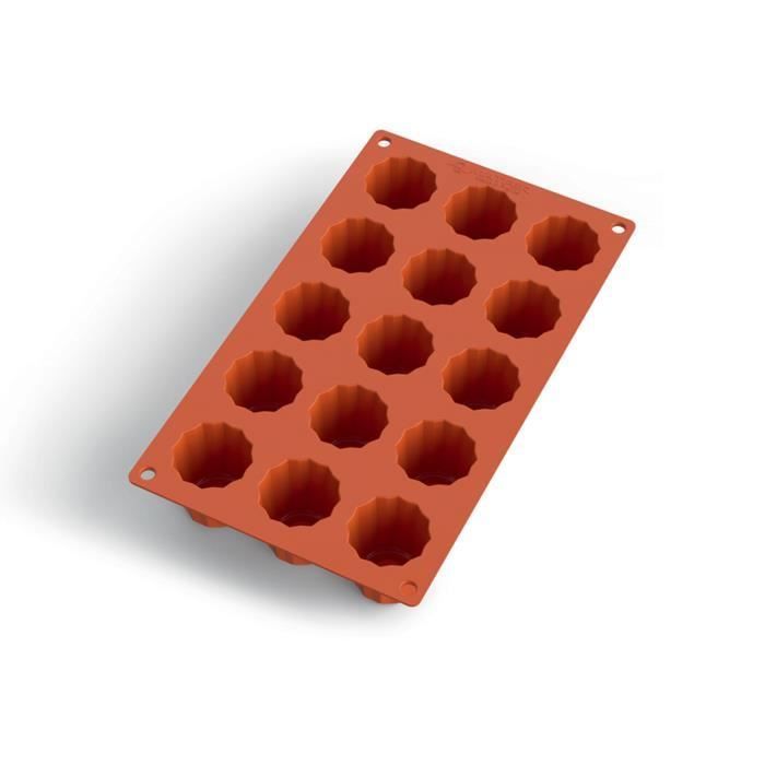 Silikonform für 15 Canelés Bordelais - ø 45 x H 45 mm mehrfarbig KUCHENFORM