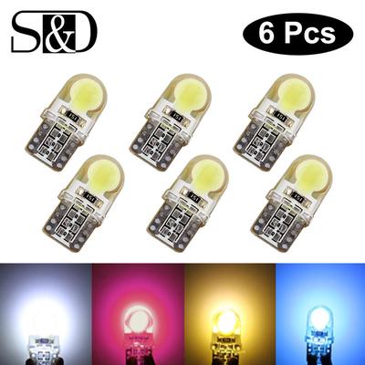 6 Pz Auto T10 LED W5W Lampadine a LED Bianco 194 168 Lampada a LED 501 COB guscio in silicone Luci a LED per auto Super Bright Turn Side Lamp 12 V