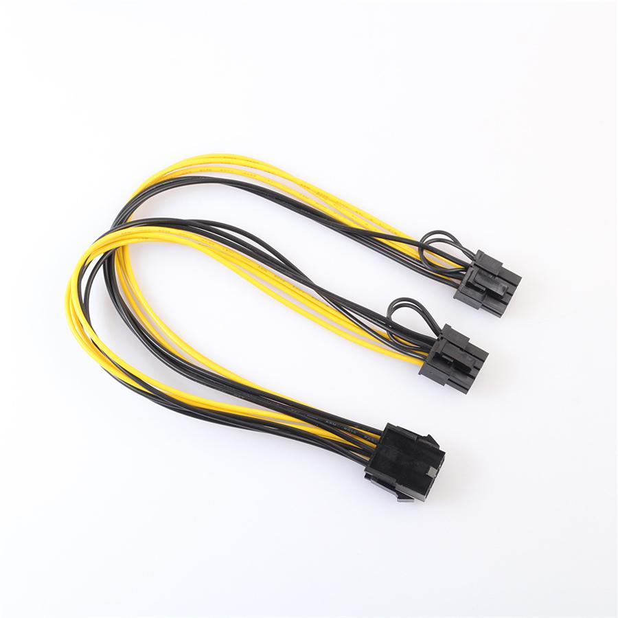 10Pcs 30cm PCIE Power Cable PCI-E 8 Pin To 2X 8 (6+2) Pin GPU Video Card Adapter