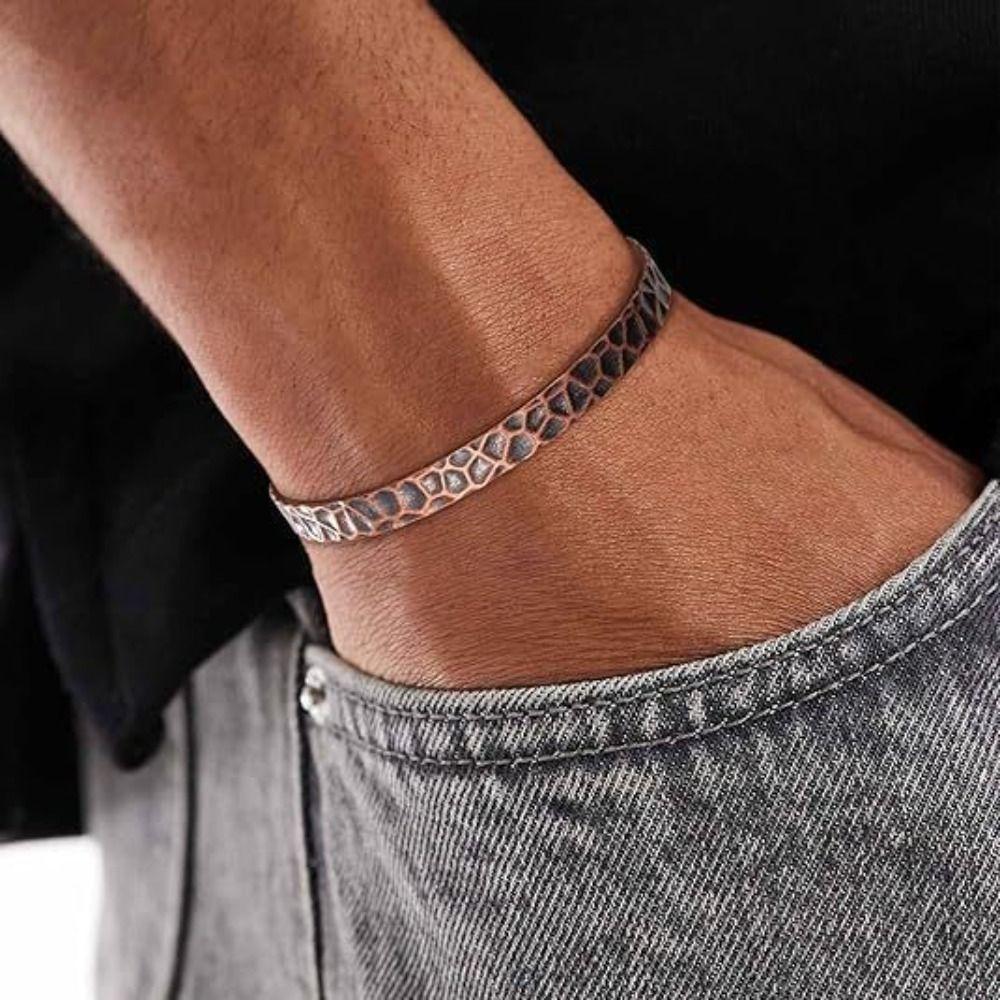 Adjustable Copper Bracelet Waterproof Bangle Jewelry Stylish Unisex Bracelet for Men and Women