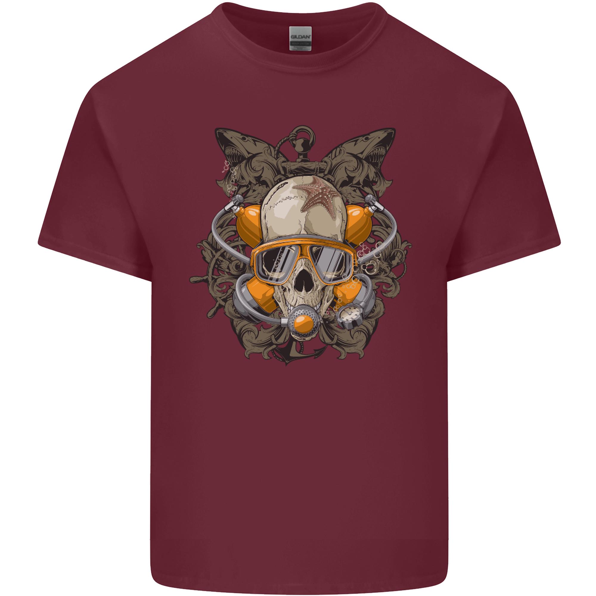 Scuba Diving Skull Diver Dive Unisexs Light Cotton TShirt S
