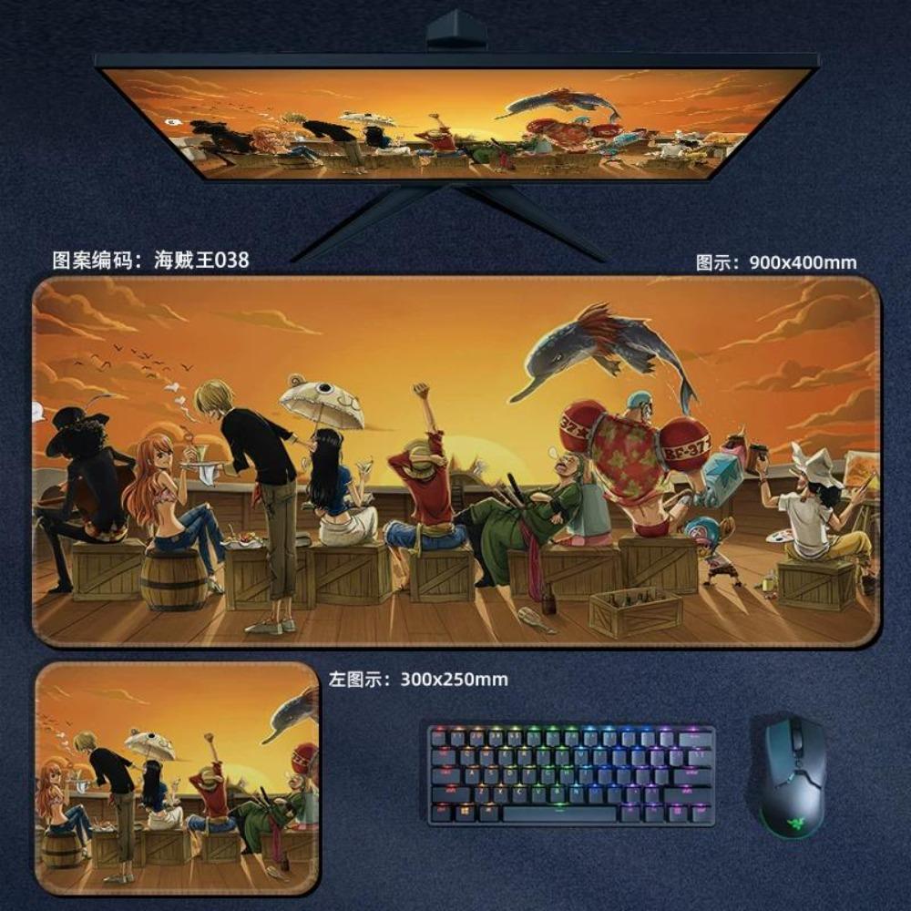 Nautical King Animation Periphery Cute ONE PIECE Leather Mouse Pad Boys Oversized Small E-sports Game Office Computer Keyboard Pad Notebook Table Mat