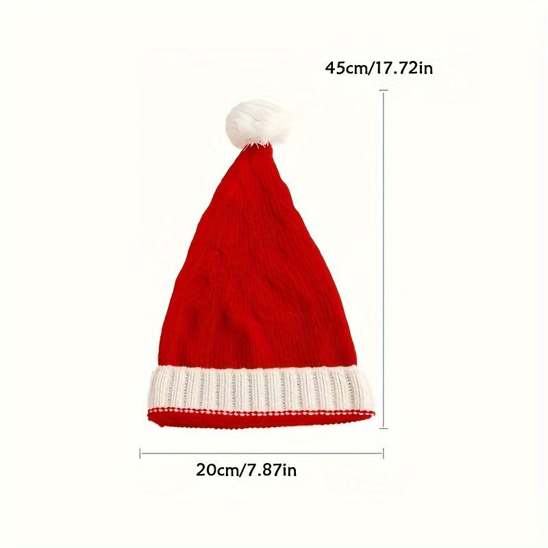 Knitted Parent-Child Christmas Hat Outfit - Machine-Woven Santa Claus Design for the Season