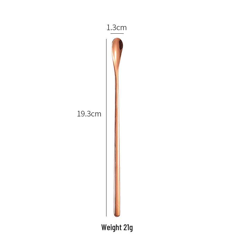 High-Value Golden 304 Stainless Steel Long Handle Mixing Spoon: Ideal for Cocktails, Coffee, Honey, and Ice.