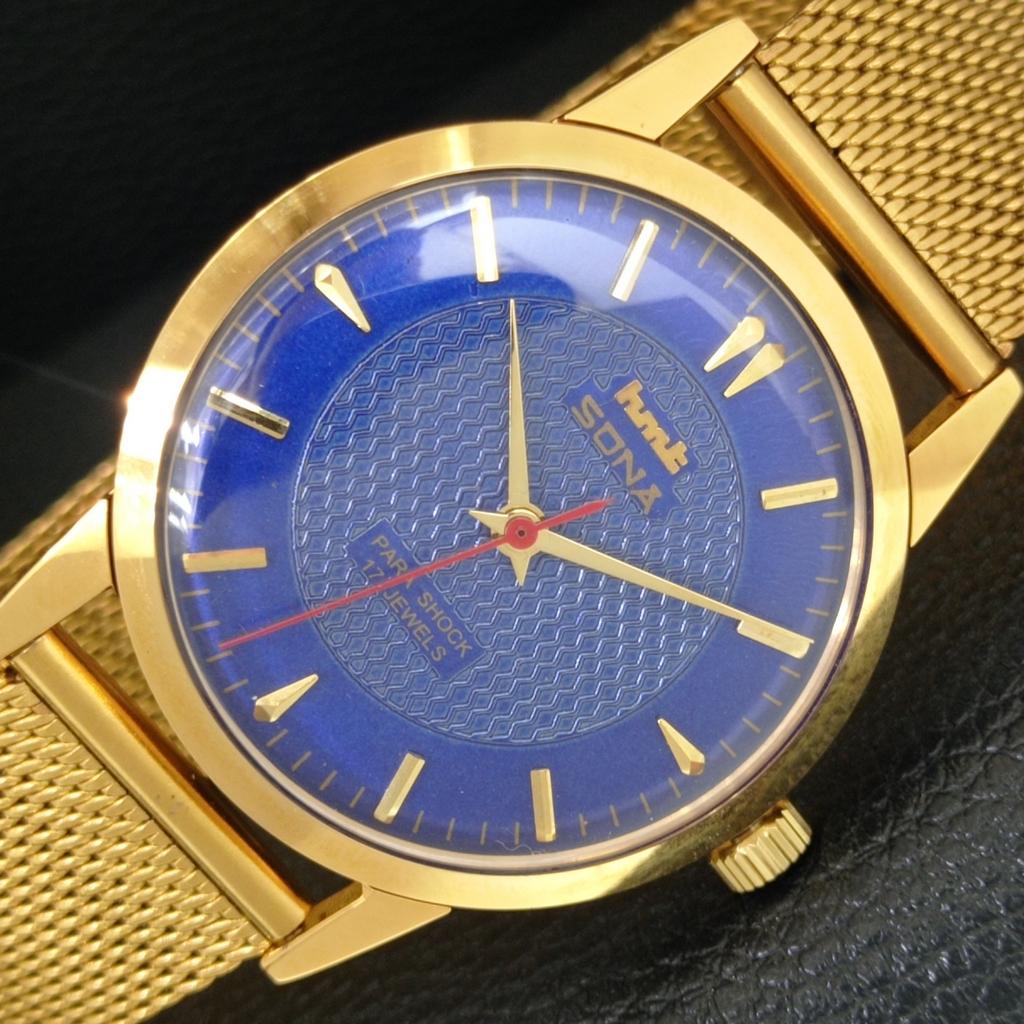 

VINTAGE HMT SONA HAND-WINDING INDIAN MENS BLUE COLOR DIAL WATCH a443367-1