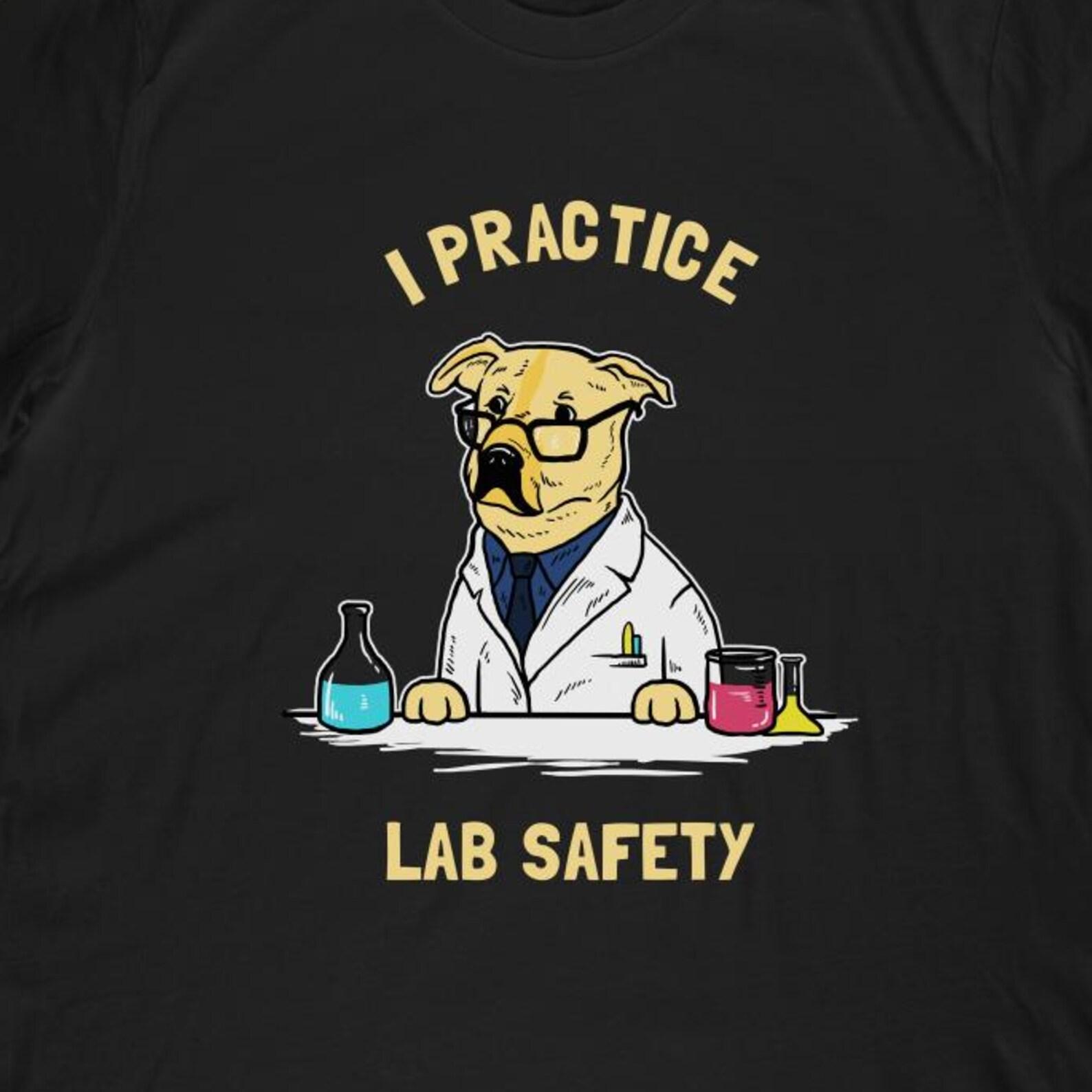 Lab Safety T-Shirt | Funny Labrador Dog Scientist Graphic Tee S