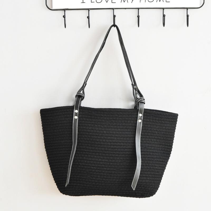 Women's Large Capacity Straw Woven Shoulder Tote Bag - Summer 2025 New Style