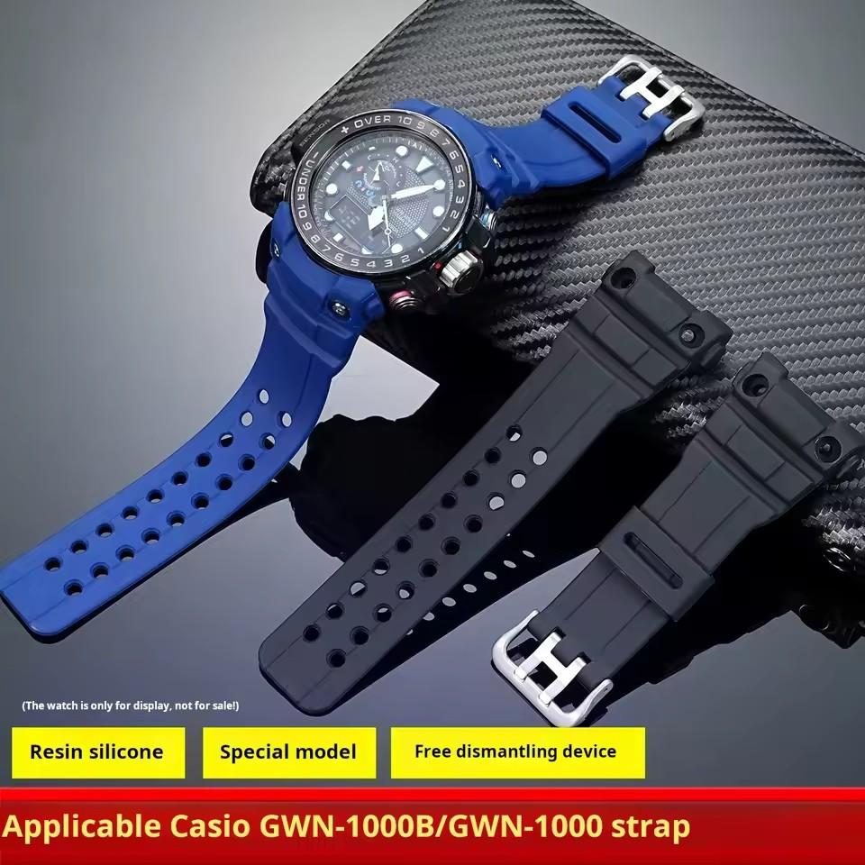 Watch Bands For Casio G-SHOCK GWN-1000 GWN-1000B Strap Mens Wrist Premium PU Watch Band Resin Replacemnet Bracelet