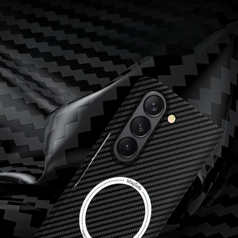 Ultra Thin Fiber Plastic Magnetic Case For Samsung Galaxy Z Fold 7 6 5 4 Wireless Charging Hard Case Are Not Made of Real Carbon