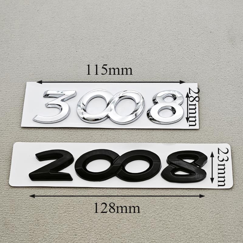 Older 3D ABS Car Letters Logo 2008 3008 Rear Trunk Badge For Peugeot 2008 3008 Sticker Emblem Replace Exterior AccessoriesI