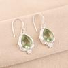 Green Amethyst Gemstone Jewelry, Handmade Silver Earrings, 925 Solid Sterling Silver Earrings, Beautiful For Thanksgiving Gift