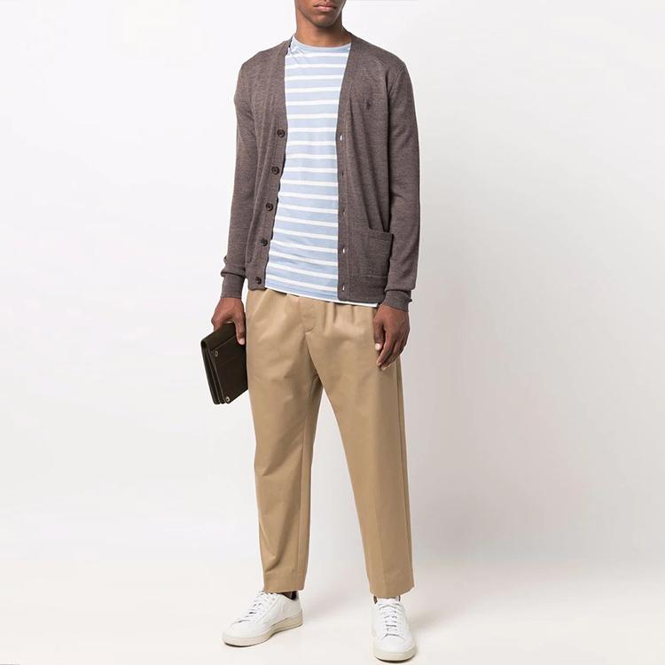 Polo Ralph Lauren FW21 Long Sleeve Buttoned Knit Cardigan Sweater Men Sweater Brown 710763372-005