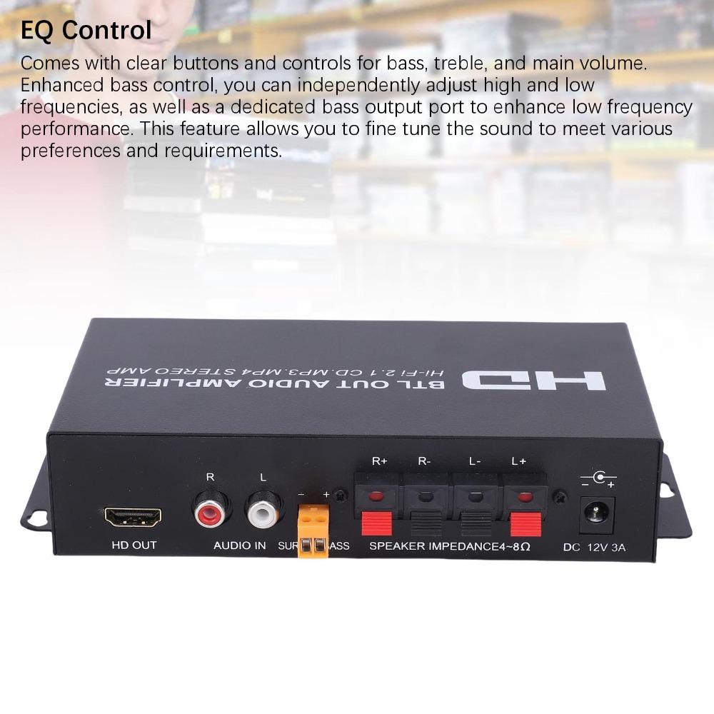 Support HD & AUX Input Stereo Power Amplifier HiFi Stereo Amplifier Home Use