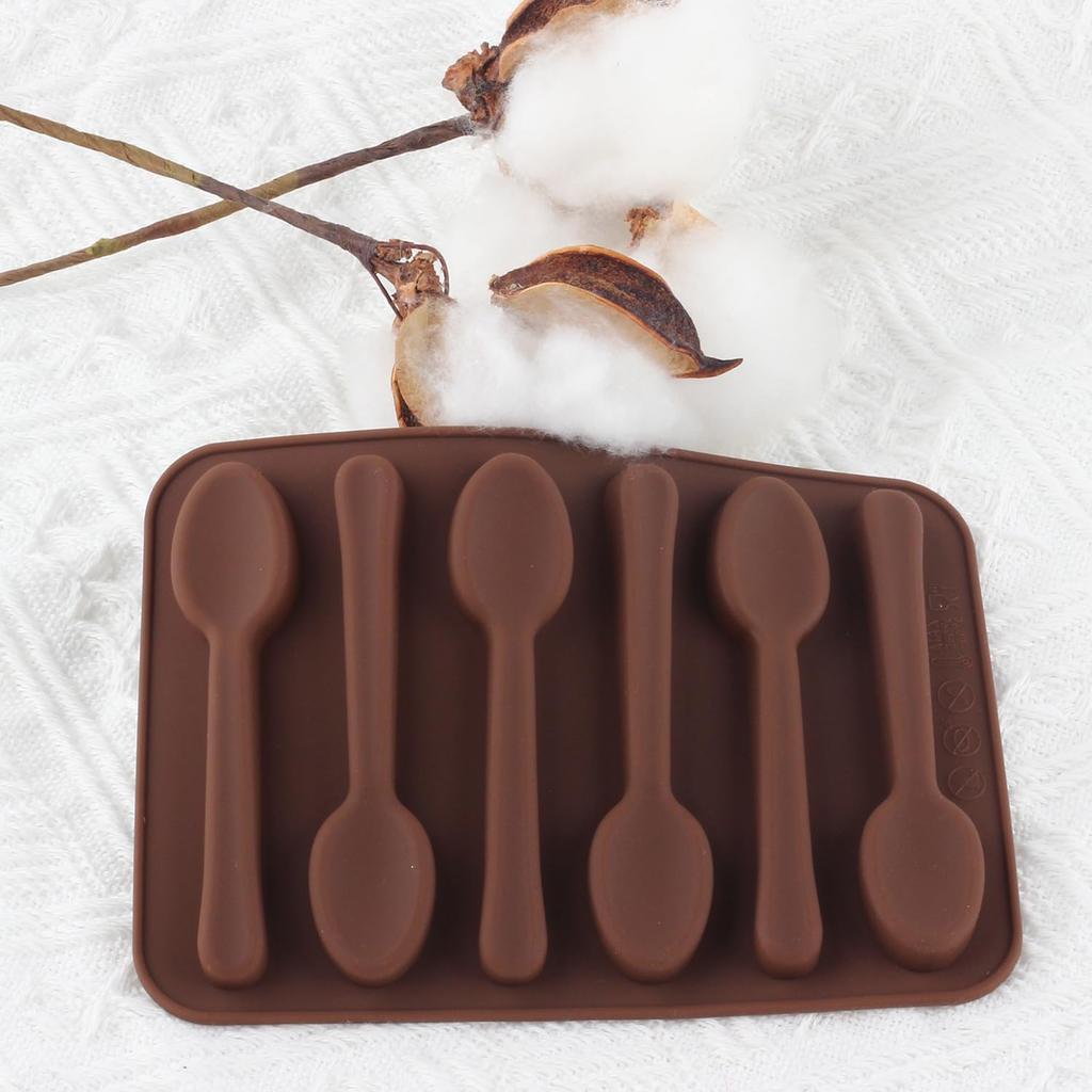 Hot Chocolate Spoon Mold - Silicone Shaped Mold for Hot Cocoa, Coffee & Butterscotch - Handmade Chocolate Stirring Spoons