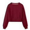 Fleece Lined Cropped Long Sleeve Hoodie Jacket Women Spring Autumn Winter Korean Layer Top